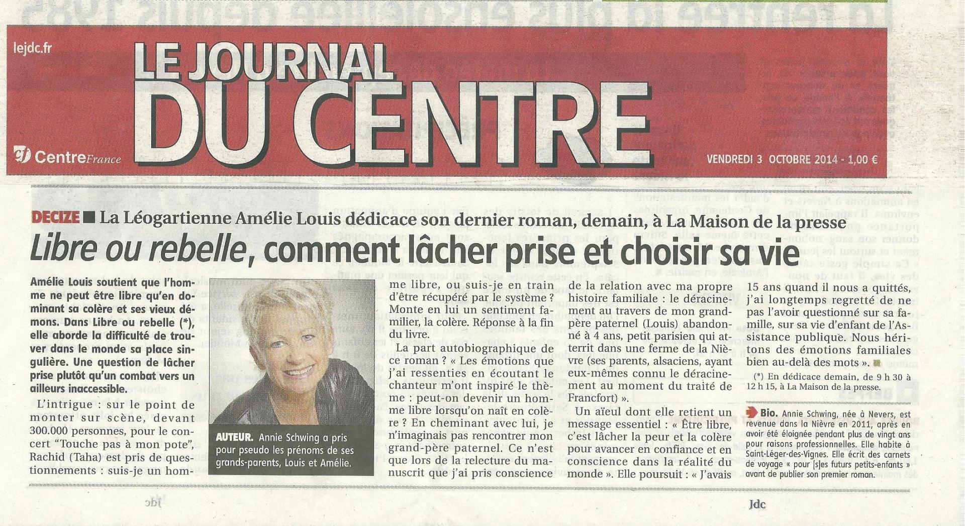 Journal du centre 3 10 2015